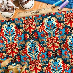 Ткань шифон японский народный орнамент