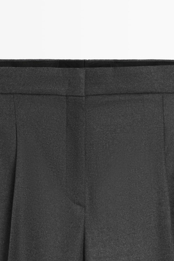 Massimo Dutti Костюмные фланелевые брюки - Limited Edition, темно-серый
