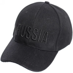 Бейсболка унисекс «Russia», хлопок, цвет черный, р58