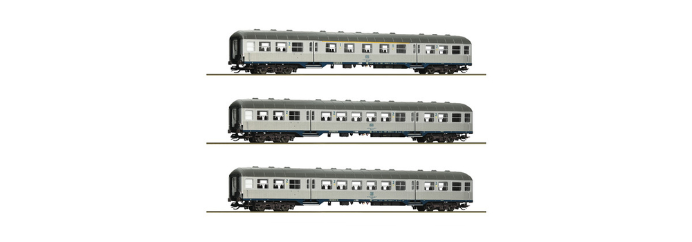 Три вагона пригородного сообщения "Silberlinge" DB , IV эпоха