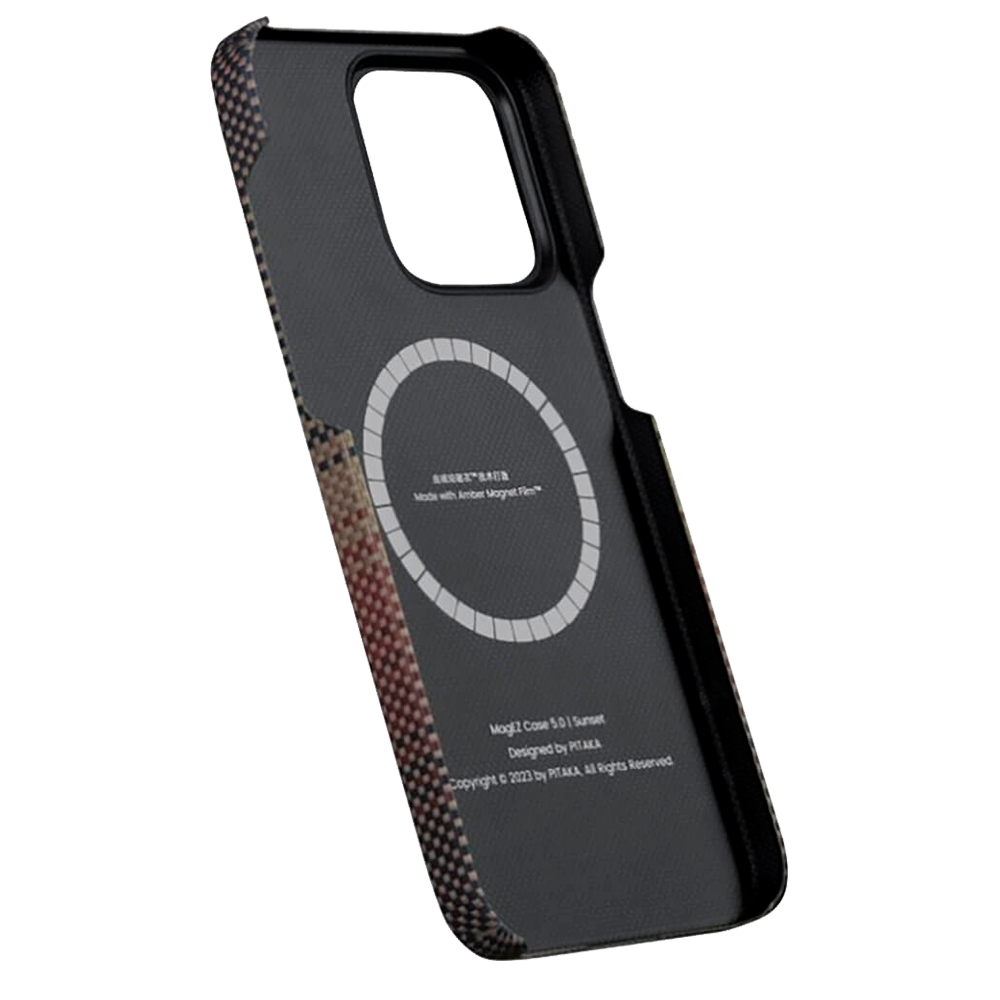 Чехол из арамидного волокна с поддержкой MagSafe PITAKA Fusion Weaving MagEZ Case 5 для iPhone 15 Pro Max, Sunset (Закат)