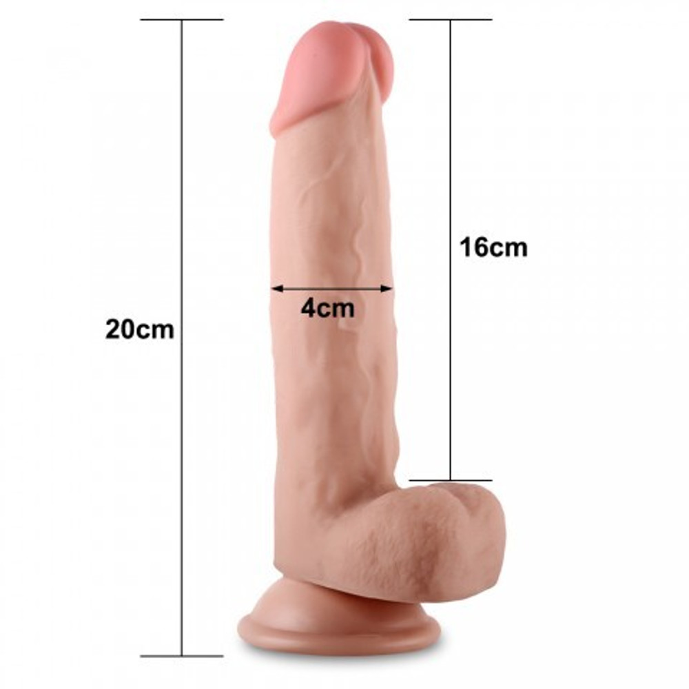 Реалистичный фаллоимитатор Lovetoy Sliding Skin (20×4 см) с мошонкой