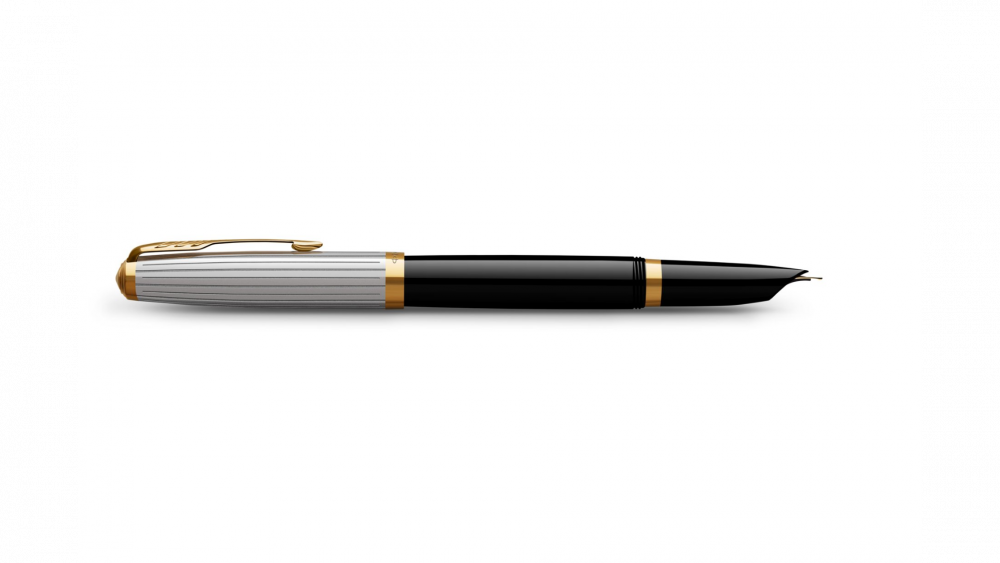 Перьевая ручка Parker 51 Premium Black GT, перо: M/F, чернила: Black,Blue, в подарочной упаковке.