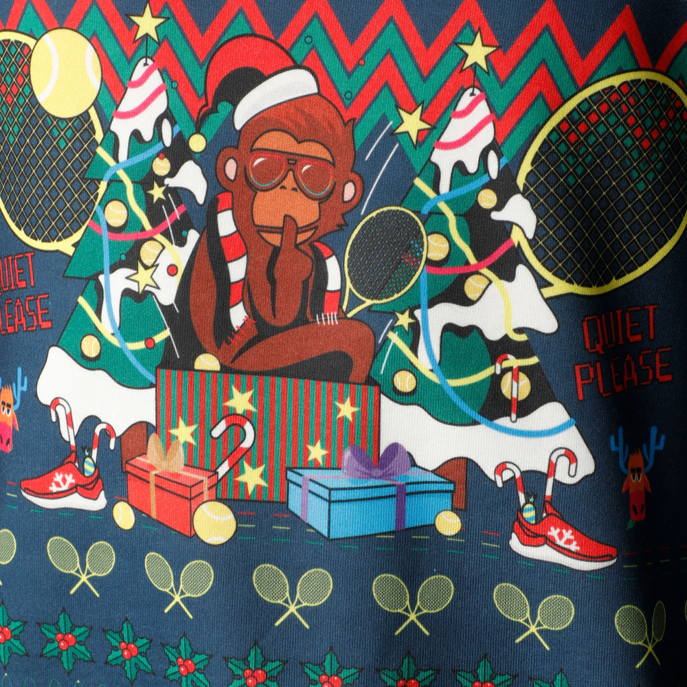 Мужская кофта теннисная Quiet Please Ugly Christmas Sweatshirt Men - Dark Blue, Multicoloured