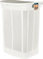 Корзина для белья 50 л KEEPLEX Ajur с крышкой 430*340*590 мм, БЕЛЫЙ