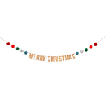 Гирлянда с помпонами "Счастливого Рождества" [Merry Christmas] 1.8 м