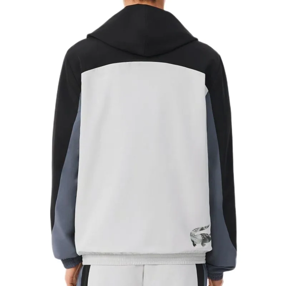 Мужская теннисная куртка Lacoste Sport Colour-Block Track - grey/black