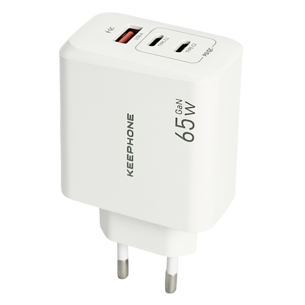 Сетевое зар. устр. Keephone CH-23121 GaN 1USB/2C 65W белое