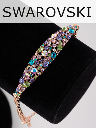 Браслет Россыпь из разноцветных камней Swarovski
