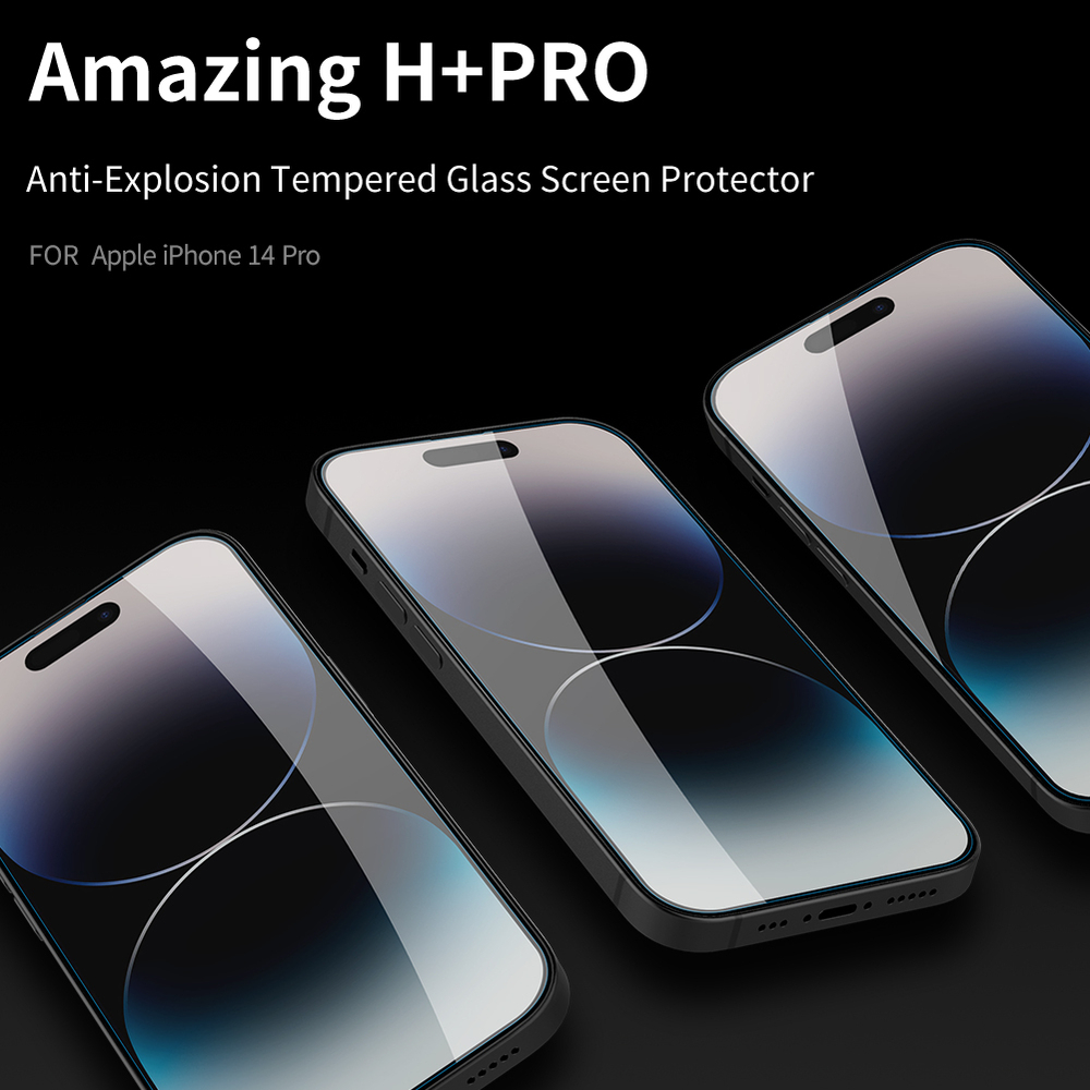 Защитное стекло с прозрачными рамками от Nillkin для iPhone 14 Pro, серия H+Pro Anti-Explosion Glass Screen Protector
