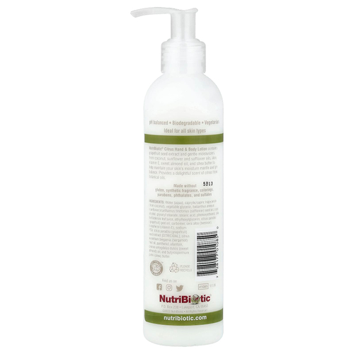 NutriBiotic, Лосьон для рук и тела, цитрус, 236 мл (8 жидк. унц.)