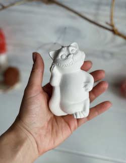 Елочная игрушка "Чеширский Кот", из фарфора, для росписи, 11см
