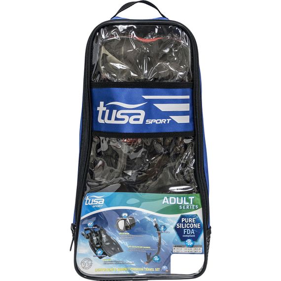 Набор маска+трубка+ласты в сумке TUSA Sport UP-3521QB черный/красный
