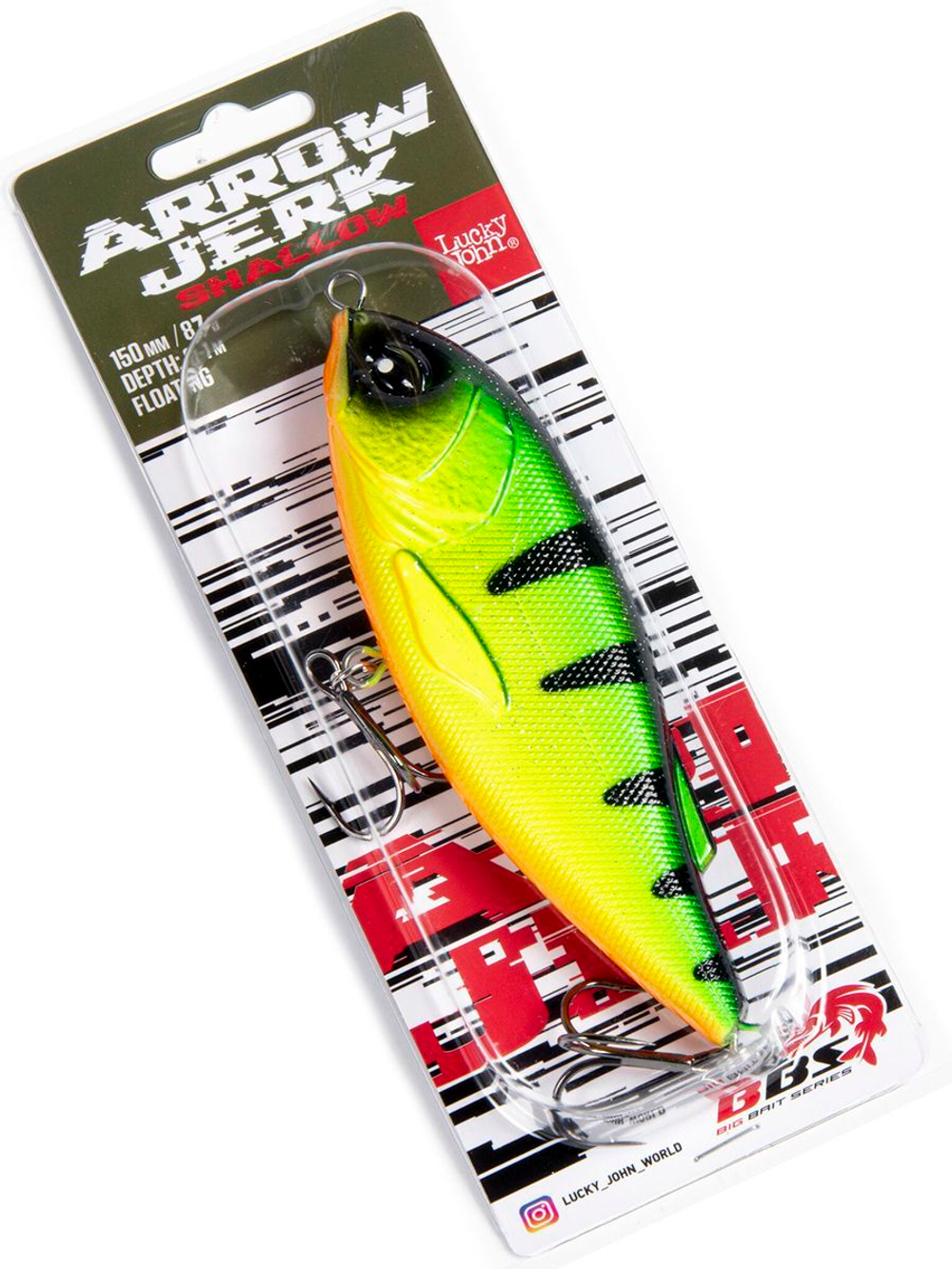 Воблер плавающий Lucky John BBS Original ARROW JERK F 015/029