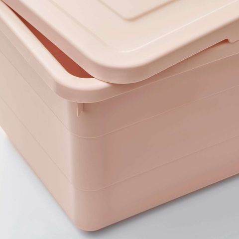 Коробка с крышкой IKEA SOCKERBIT (СОККЕРБИТ), Розовый, 19x26x15 см