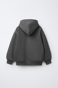 ZARA ОДНОТОННОЕ ХУДИ, ТЕМНЫЙ АНТРАЦИТ