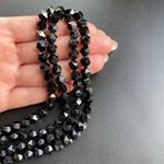 Агат черный бусины крупная грань 7,5х7 мм