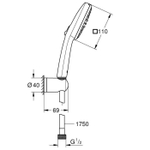 Душевой набор GROHE Vitalio Comfort 110 настенный с ручным душем, 2 режима струи (Rain, Jet) (26943001)