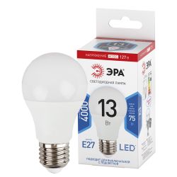Лампа светодиодная ЭРА STD LED A60-13W-127V-840-E27 13Вт груша нейтральный белый свет Е27 | Лампы светодиодные Низковольтные