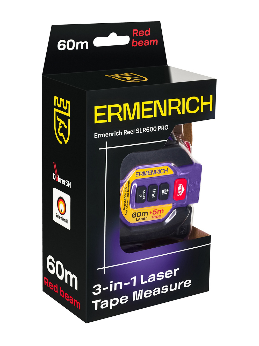 Рулетка с лазерным дальномером («3 в 1») Ermenrich Reel SLR600 PRO