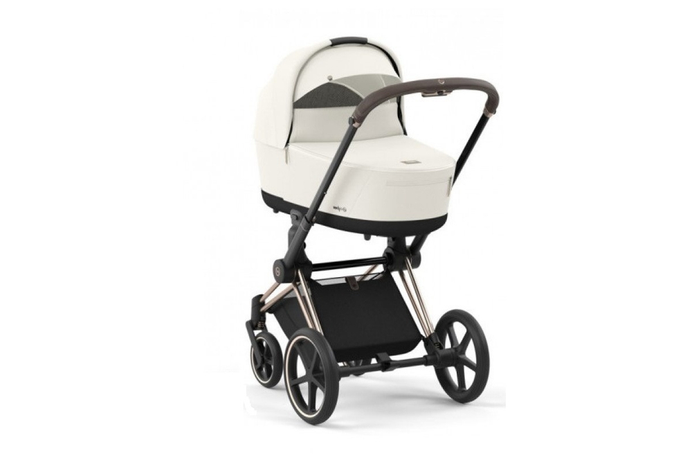 Коляска 2 в 1 Cybex Priam IV Off White, шасси Rose Gold