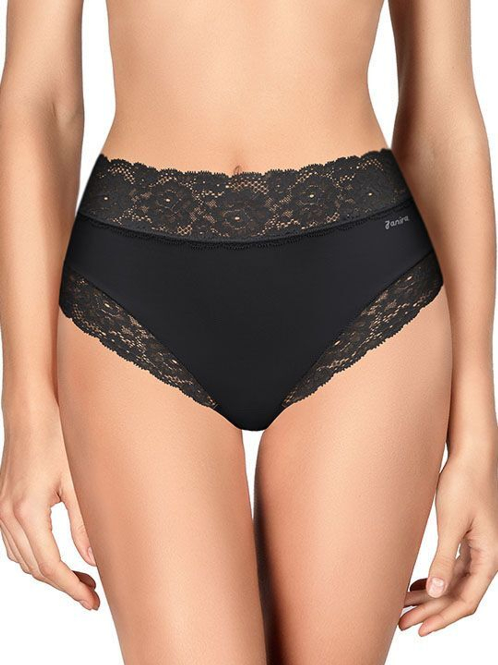 Высокие трусики-слипы с широкой кружевной оторочкой Dolce Micro (Размер: XL) (Цвет: белый)