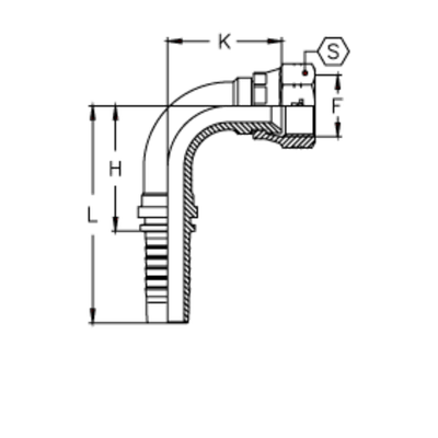 Фитинг DN 25 JIC (Г) 1.5/16 (90)