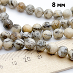 Пегматит бусины, диаметр 8,4-8,6 мм, цена за 22-23 шт (1/2 нити)