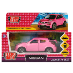 Модель ин. мет. "Nissan Juke-R 2.0" 12см, двер, багаж, розовый, коробка (Технопарк)