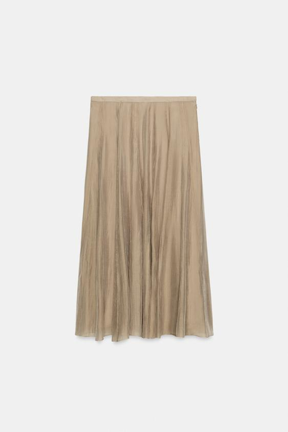 ZARA КОМБИНИРОВАННАЯ СТРУЯЩАЯСЯ ЮБКА — ZW COLLECTION, СЕРО-КОРИЧНЕВЫЙ