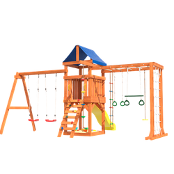 Детская площадка Fun Land с сеткой, рукоходом и качелями лодочка