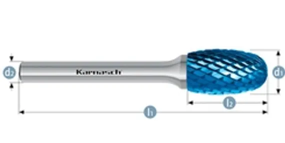 Борфреза твердосплавная Karnasch форма M, 6х20х6х50 мм, насечка HP-6, без покрытия, арт. 11.3094-030