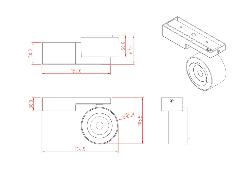Потолочный светильник Technical C062CL-L12W4K