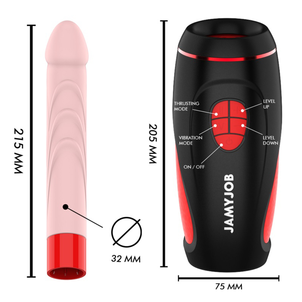 Компактная секс-машина 42см с пультом ДУ JamyJob Pyston Auto Sex Machine