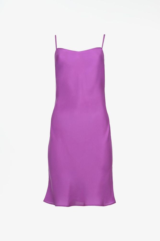 ZARA X JOHN GALLIANO ПЛАТЬЕ-КОМБИНАЦИЯ ИЗ 100% ШЕЛКА LIMITED EDITION, ФИОЛЕТОВЫЙ