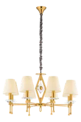 Люстра подвесная NewRgy 8695/8LT BRASS, 8×40 Вт, латунная