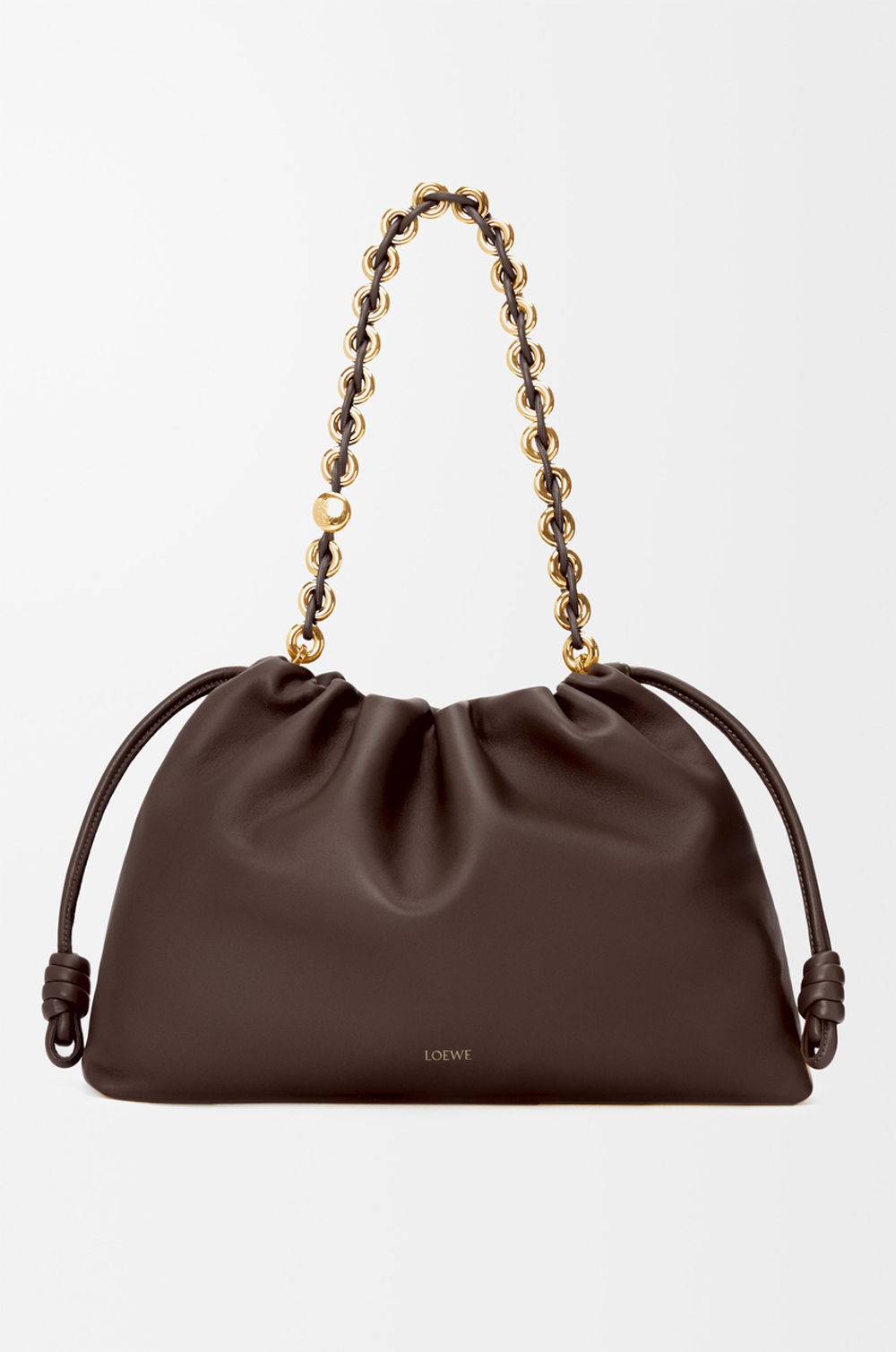 Loewe Большая сумка Flamenco из мягкой кожи ягненка наппа, темно-каштановый