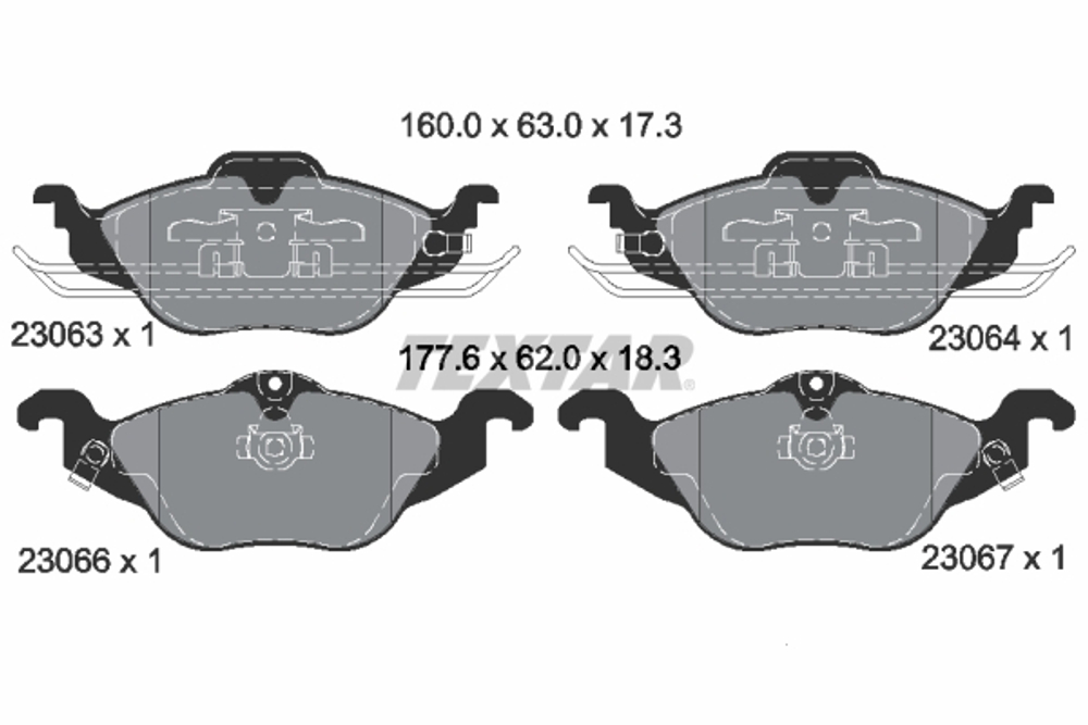 TEXTAR - 2306302-TET - Komplet plocica, disk-kocnica