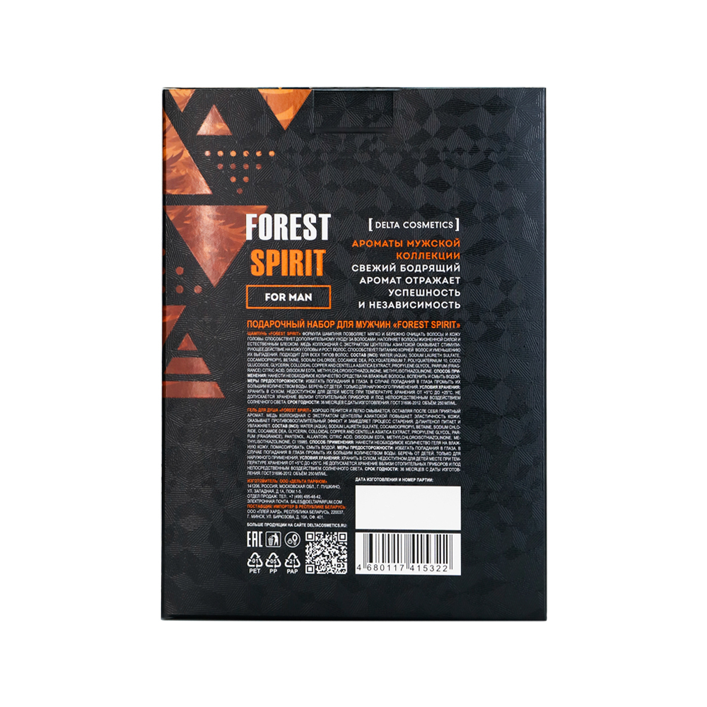 Подарочный набор для мужчин «FOREST SPIRIT» (гель для душа 250 мл + шампунь 250 мл)