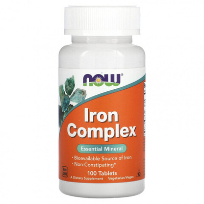 Витамины NOW Iron Complex 100 таблеток