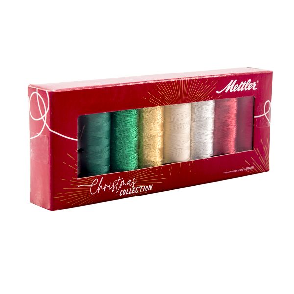 Нитки швейные (набор) Mettler Poly Sheen в подарочной упаковке, 8 катушек, CHRISTMAS8-KIT