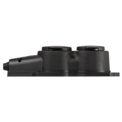 Колодка ЭРА KX-2e-B-IP44 каучуковая с заземлением 2 розетки 16A IP44 черная | Электротовары