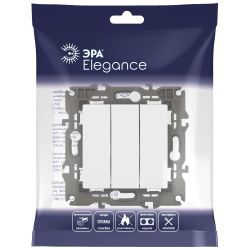 Выключатель ЭРА Elegance 14-1107-01 тройной 10АХ-250В IP20 белый | Эра Elegance