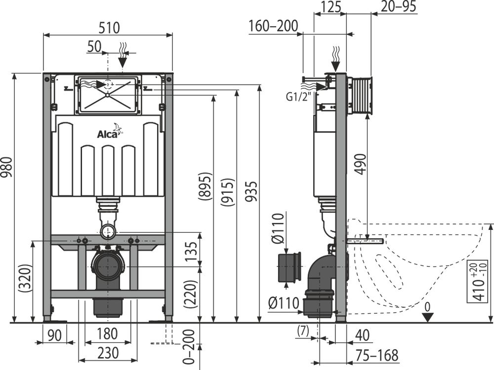 Инсталляция для унитазов AlcaPlast Sadromodul AM101/1000