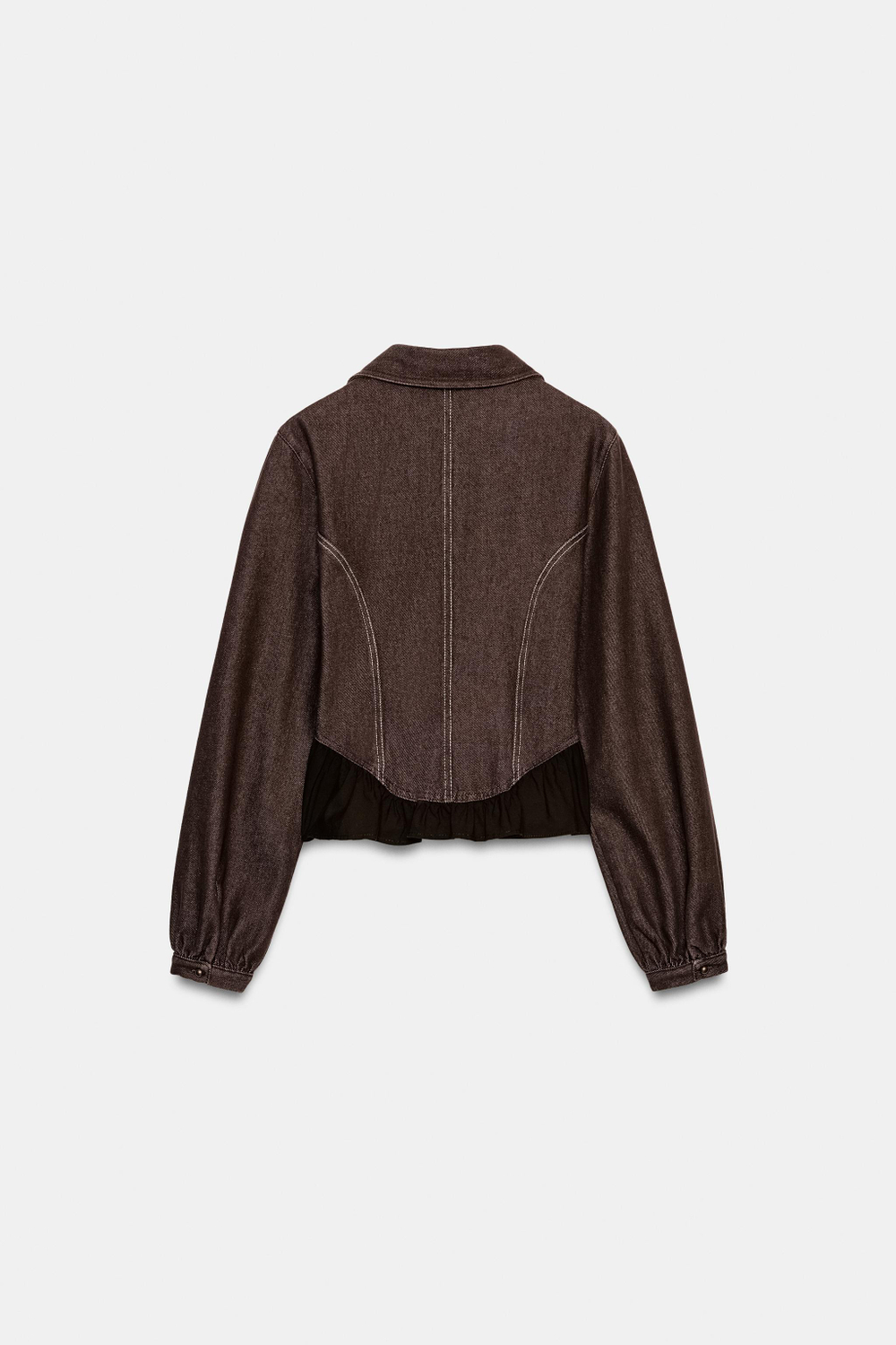 ДЖИНСОВАЯ РУБАШКА Z1975 С КОМБИНИРОВАННЫМ НИЗОМ — ZARA