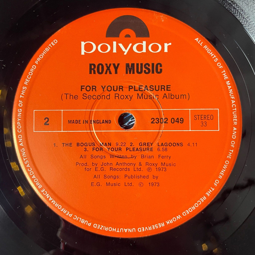 Винтажная виниловая пластинка LP Roxy Music For Your Pleasure (UK 1977)