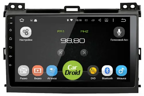 Магнитола для Toyota Land Cruiser Prado 120, Lexus GX470 (экран климата внизу) - Airok RM-1105 Android 12, 4G SIM-слот