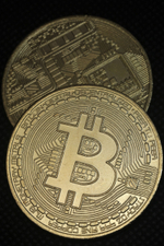 Жетон Биткоин. Криптовалюта Биткойн. Bitcoin Копия монеты. латунь без капсулы