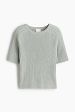Футболка в резинку — Кремовый — H&M 1329322