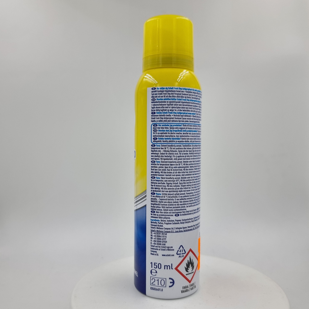 Scholl Fresh Step Antiperspirant 24 часа антиперспирант-спрей освежающий спрей 150 мл (из Финляндии)